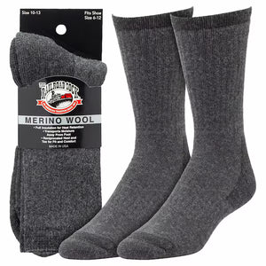 Crew Socks, 50% Merino Wool, 35% Acrylic, 13% Nylon, 2% Spandex, Black, 6-12 M, 1 PR