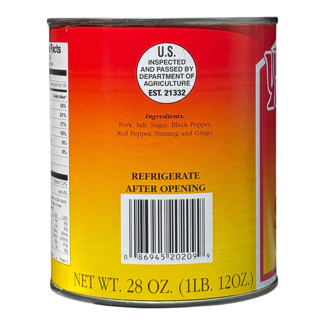 Yoder’s Canned Pork Sausage| 28 oz can | Real USA Pork | Fully Cooked | Shelf Stable Survival Food | 10+ Year Shelf Life | Ready to Eat | Ideal for Prepping, Storage &amp; Camping