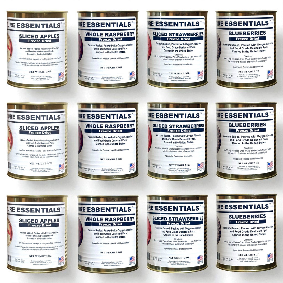 Case (12 Cans) of Future Essentials Freeze Dried Fruit Variety