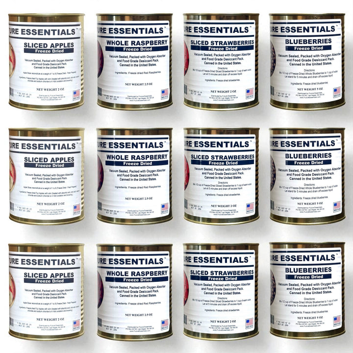 Case (12 Cans) of Future Essentials Freeze Dried Fruit Variety