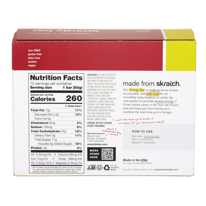 Skratch Labs Energy Bar Sport Fuel (12-pack)