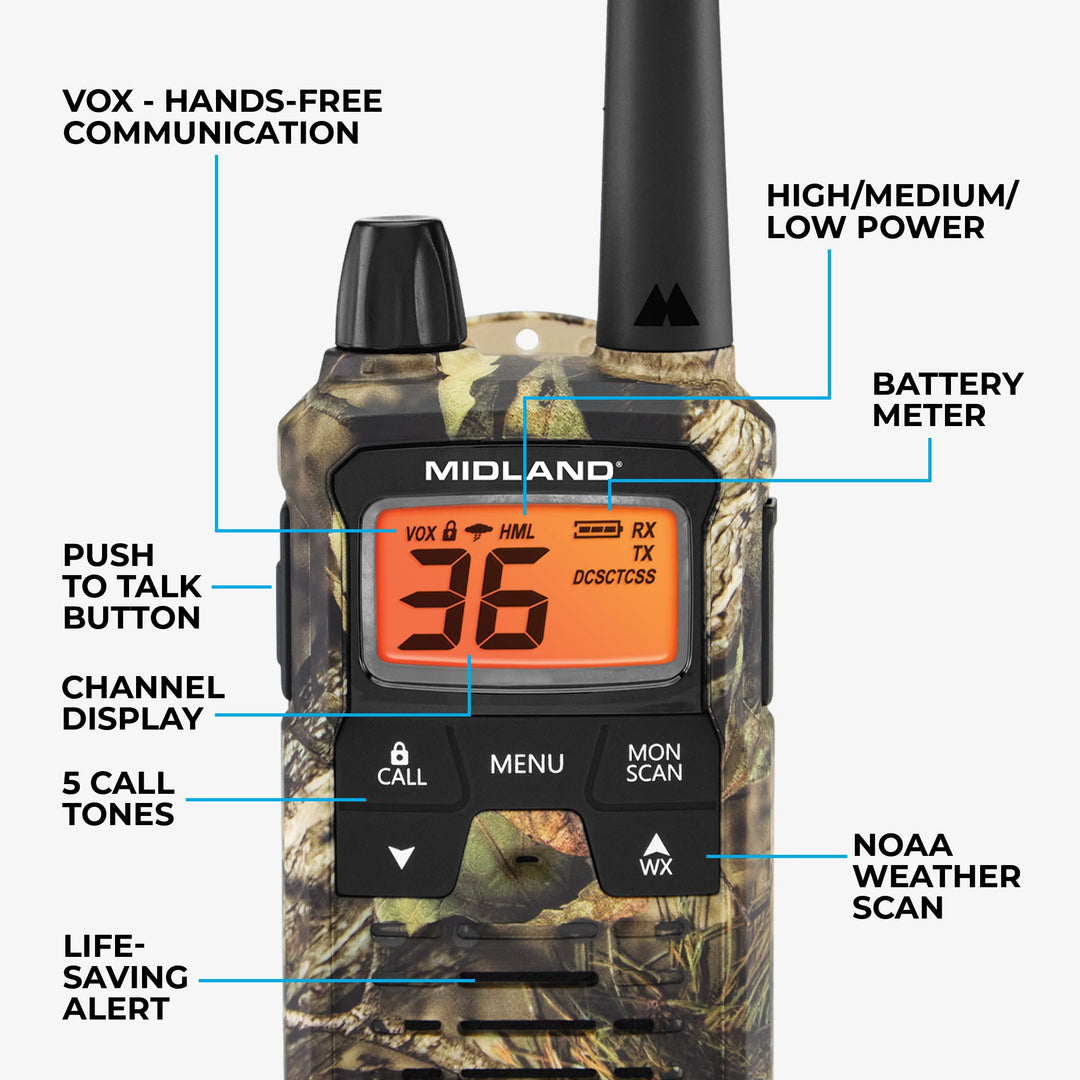 T295 X-Talker GMRS Walkie Talkie 2-Pack Camo - T295VP4