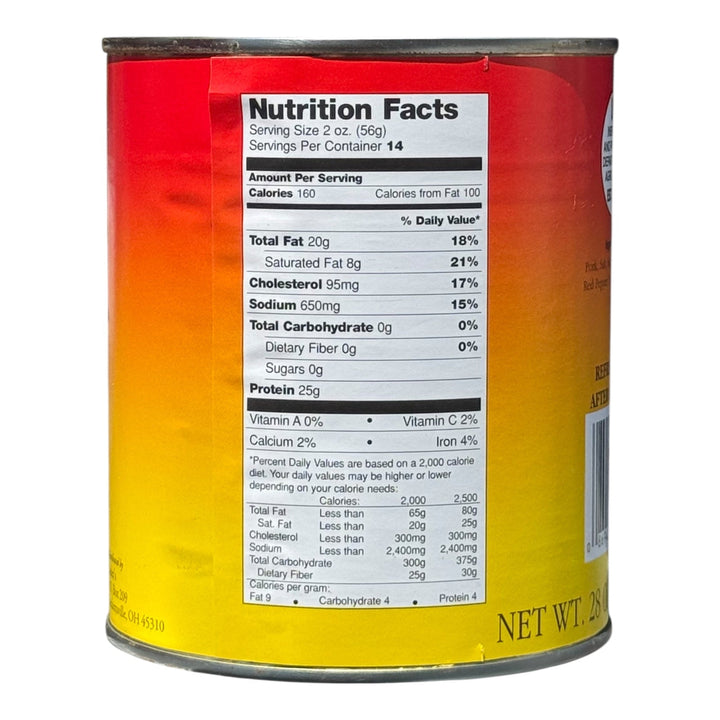 Yoder’s Canned Pork Sausage| 28 oz can | Real USA Pork | Fully Cooked | Shelf Stable Survival Food | 10+ Year Shelf Life | Ready to Eat | Ideal for Prepping, Storage &amp; Camping