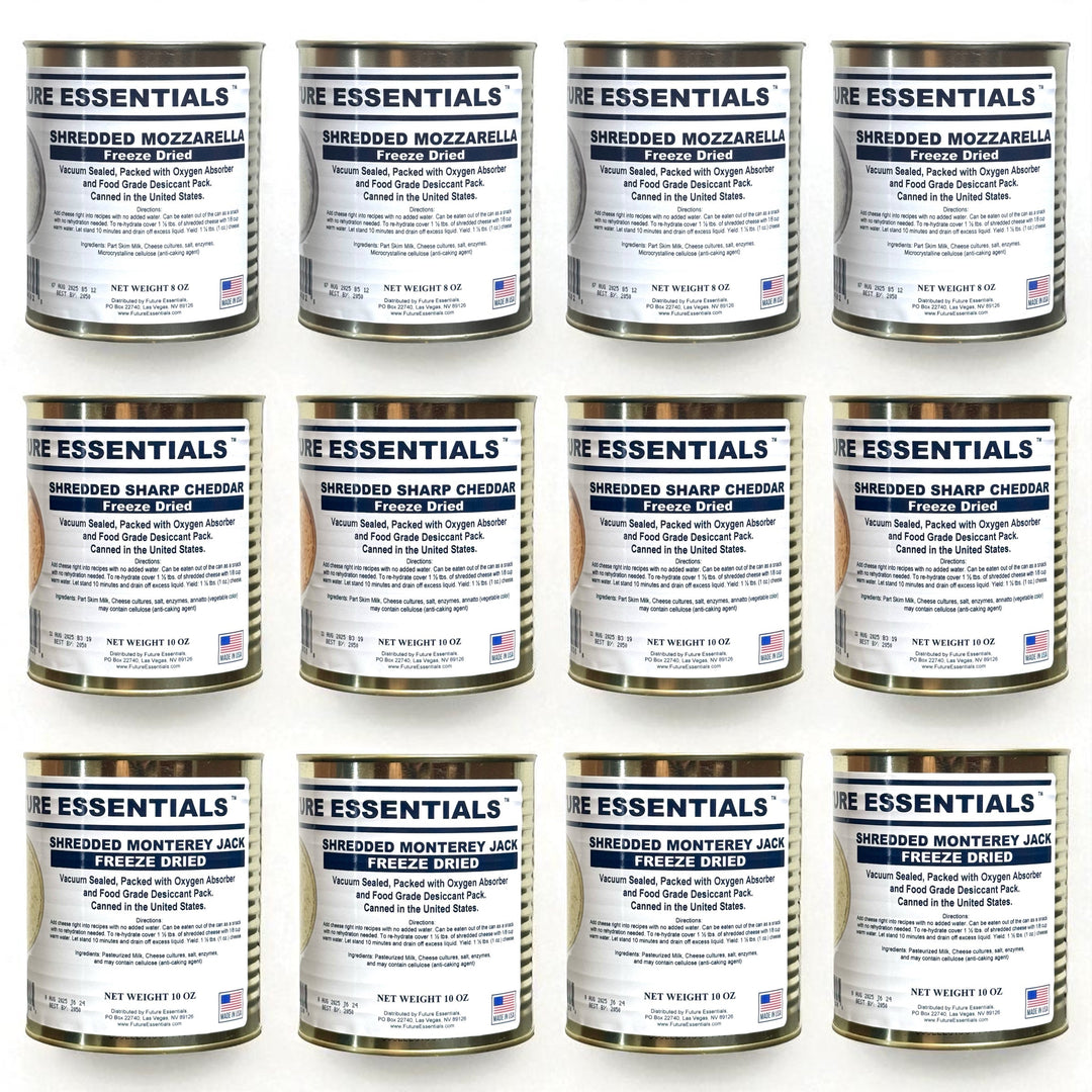 Case (12 Cans) of Future Essentials Freeze Dried Cheese Variety