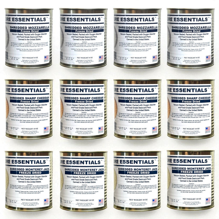 Case (12 Cans) of Future Essentials Freeze Dried Cheese Variety