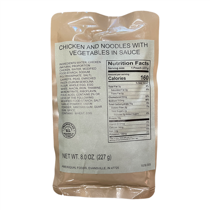 BULK MRE Entree - 72 packs of Chicken Noodle with Vegetables