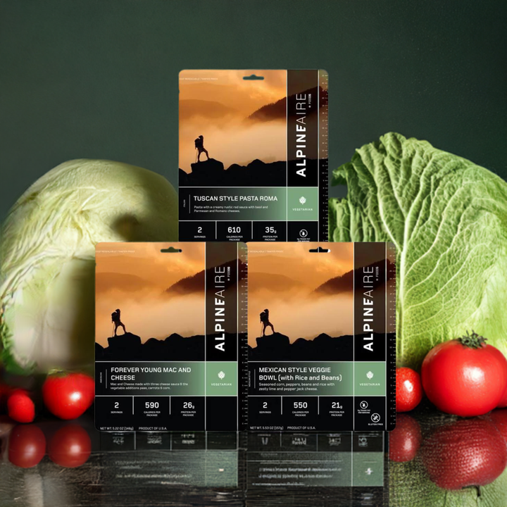 AlpineAire 1 Week Emergency Food Bundle | 7-Day Vegetarian Meal Kit (21 Pouches)