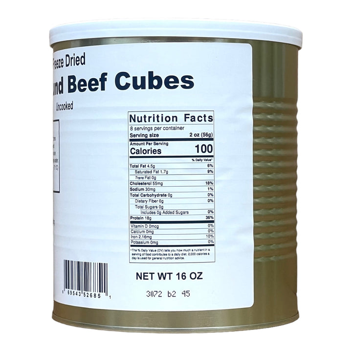 Military Surplus Freeze Dried Top Round Beef Cubes
