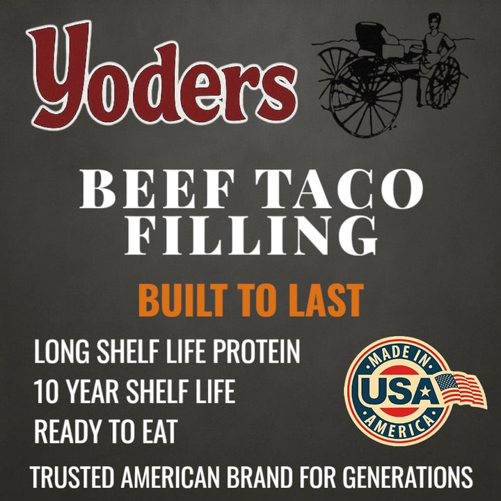 Yoder’s Canned Taco Beef Filling | 28 oz can | Real USA Beef | Fully Cooked | Shelf Stable Survival Food | 10+ Year Shelf Life | Ready to Eat | Ideal for Prepping, Storage &amp; Camping