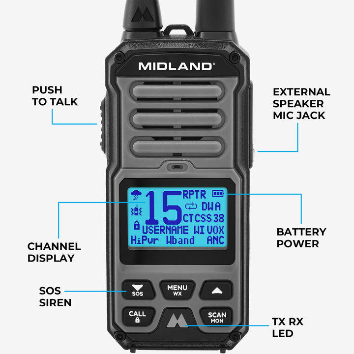 GXT67 GMRS 5‑Watt Walkie Talkie - GXT67PRO