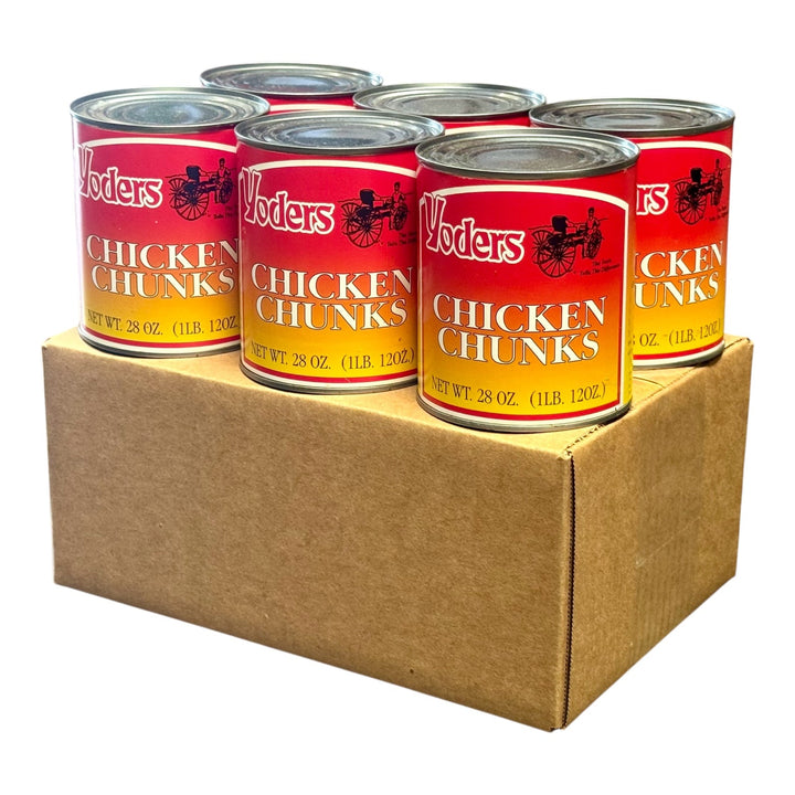 Yoder’s Canned Chicken Chunks | 28 oz can | Real USA Chicken | Fully Cooked | Shelf Stable Survival Food | 10+ Year Shelf Life | Ready to Eat | Ideal for Prepping, Storage &amp; Camping