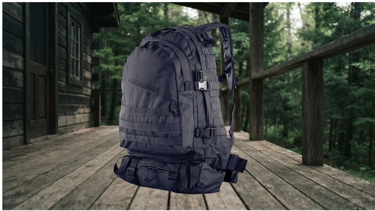 The Sagamore Trading Go Bag on a trail leading away from home