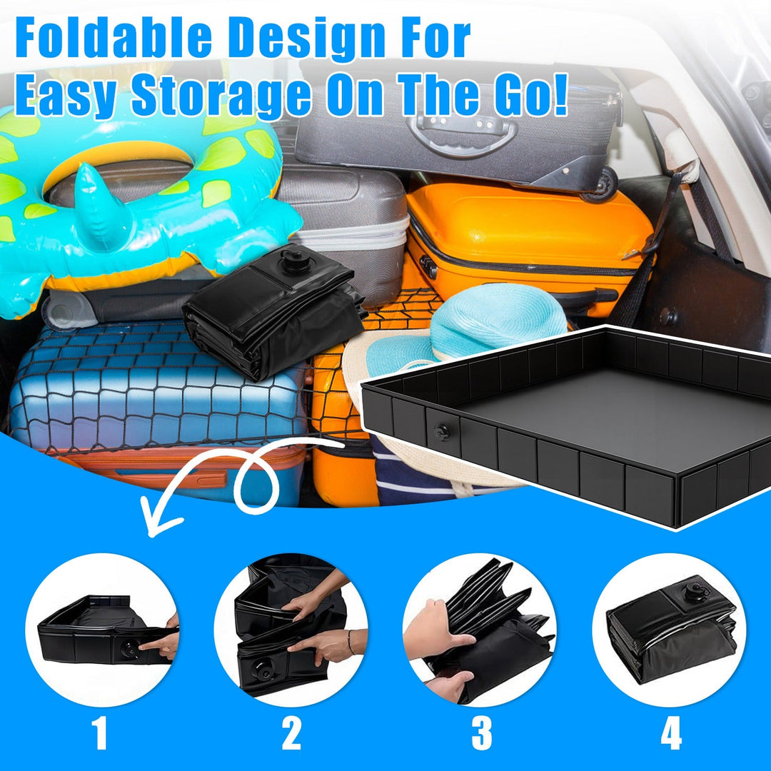41x41x5.5in Portable Shower Pan Foldable Shower Basin Collapsible Camping Shower Tent Base with Detachable Drain Pipe for Indoor &amp; Outdoor