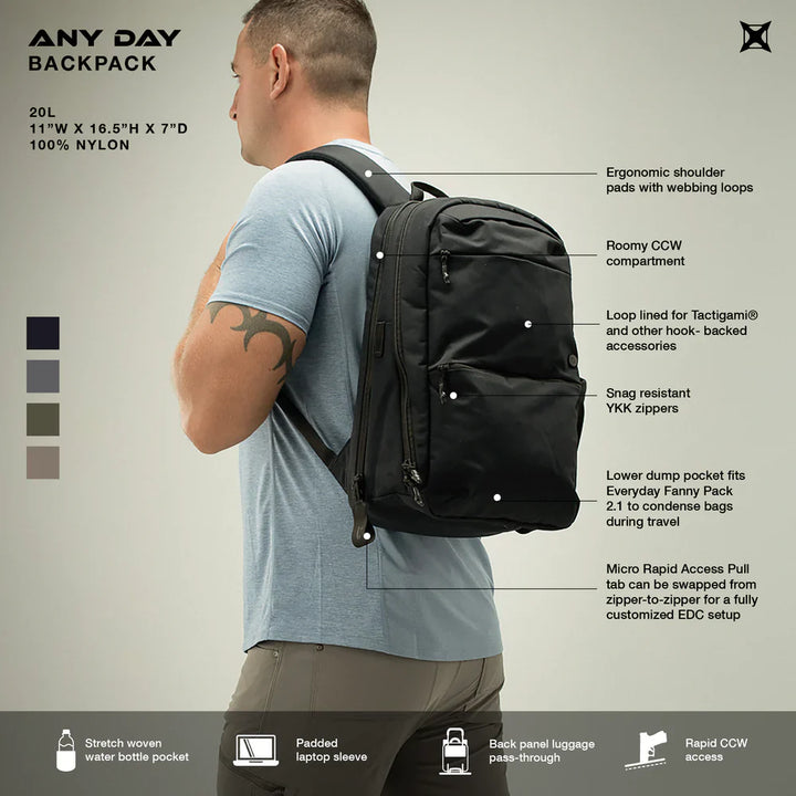 Vertx Any Day 20L | Laptop Backpack &amp; Rapid CCW Access | 1.65lb Light