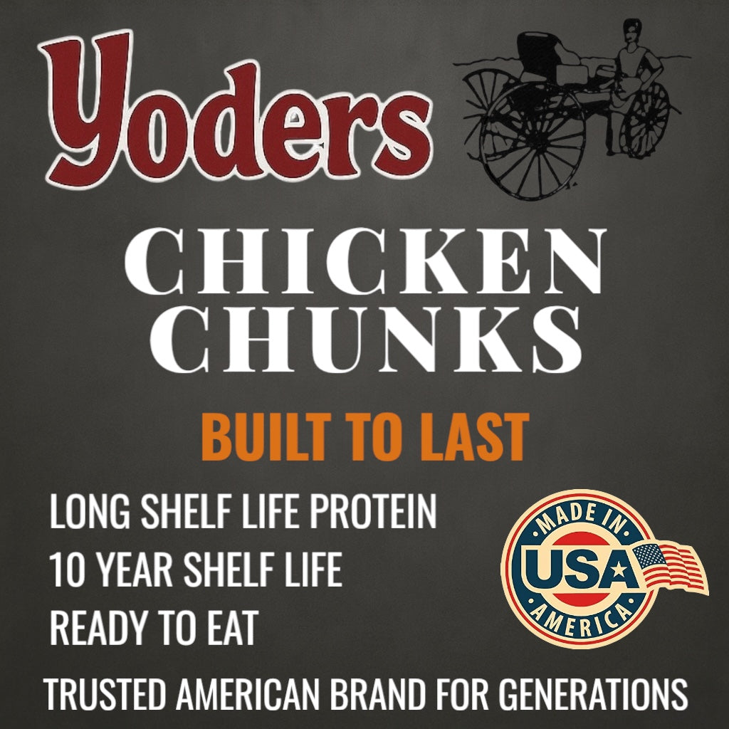 Yoder’s Canned Chicken Chunks | 28 oz can | Real USA Chicken | Fully Cooked | Shelf Stable Survival Food | 10+ Year Shelf Life | Ready to Eat | Ideal for Prepping, Storage &amp; Camping
